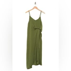 Lucy Paris Asymmetrical Olive Green Dress